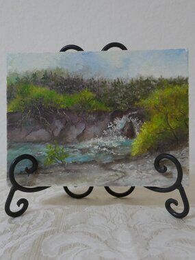 Ginger Brown Signed Texas Landscape Painting Original Artwork 6" x 8"